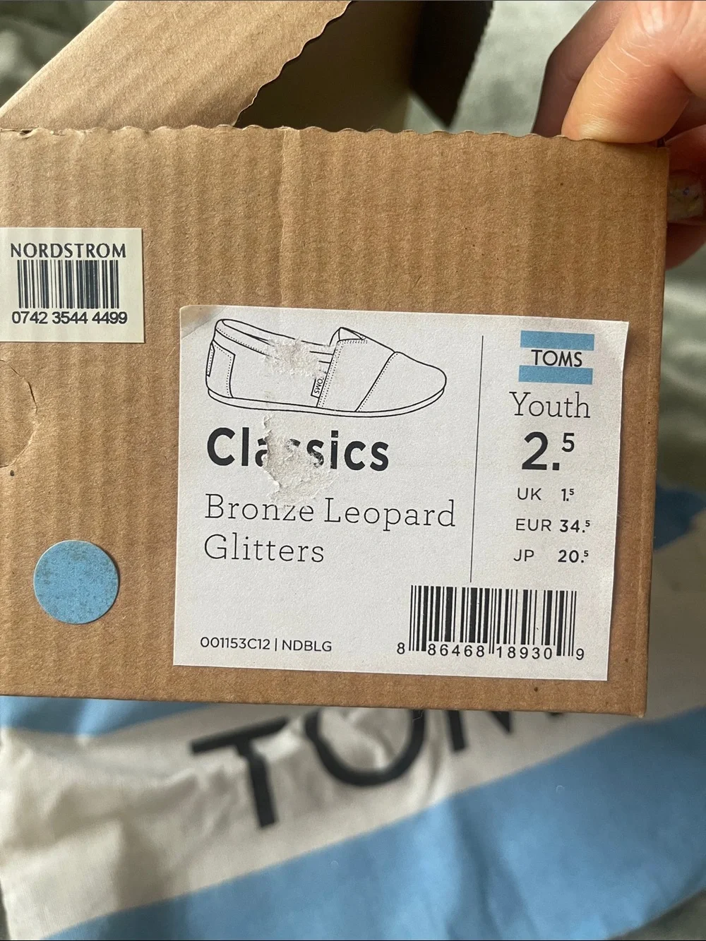 TOMS Kids Leopard Print Slip-On Moccasins - Tan and Black Glitter